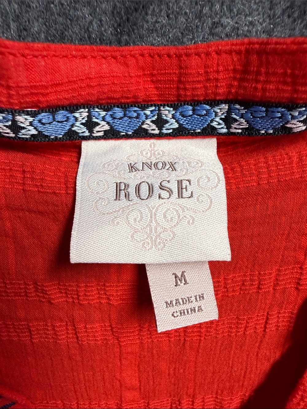 Knox Rose Red Embroidered V-Neck Tiered Dress - Picture 2 of 5